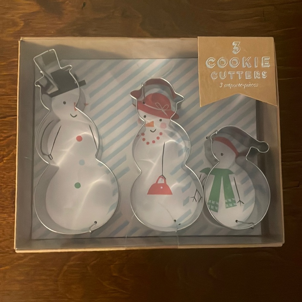 Set of 3 Snowman Cookie Cutters in Original Packaging NWT